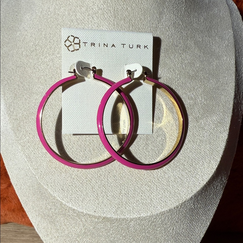 Trina Turk Vibrant Pink Hoop Earrings